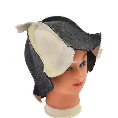 China Wool Felt Felt Cap For Bath Head Russian Sauna Anti Heat Sauna Hat With Hang Loop Sauna Hat for sale