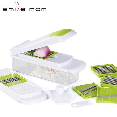 China Smile Viable Mom Multi Purpose 7 in 1 Hand Onion Fruit Mandoline Food Chopper Vegetable Slicer for sale