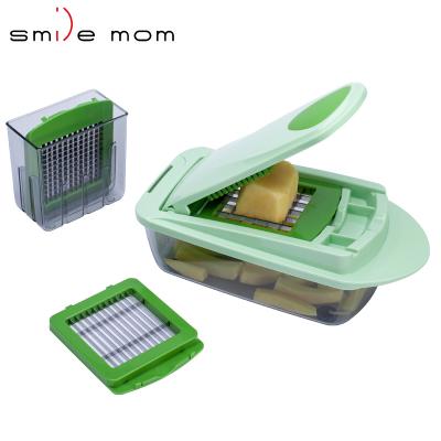 China Viable Multifunctional Vegetable Salad Chopper Dicer Fruit Cube Cutter Slicer Mandoline for sale