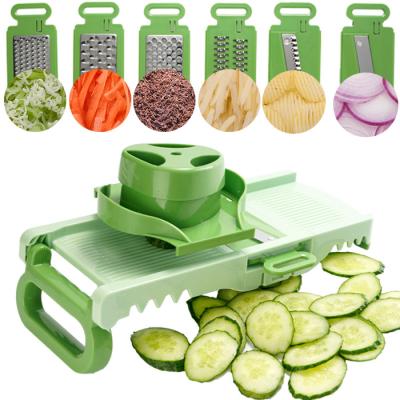 China Viable Multifunctional Vegetable Slicer Mandoline Slicer Vegetable Slicer Cutter With Container for sale