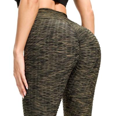 China Seamless Custom Logo Women Gym High Waist Buttock Sport Yoga Pant Jacquard Fitness Yoga Scrunch Butt Lift Mesh Leggings Summer Style for sale