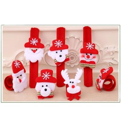 China Cute Christmas Ornament Toys Cheap Custom LED Christmas Slap Bracelet Kids Christmas Slap Bracelet for sale