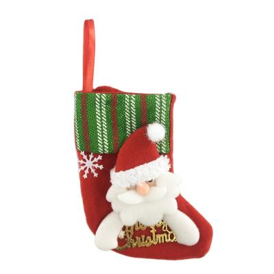 China Christmas Stocking Mini 3d Lovely Santa Felt Funny Socks Cheap Wholesale Handmade Christmas Stocking for sale