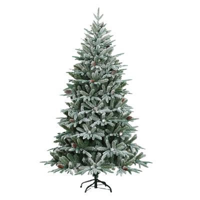 China 7.5 Fire Retardant and Eco-friendly Green Thin Artificial Led Xmas Tree PVC PE Blend Artificial Christmas Tree For Xmas Holiday Decorations for sale