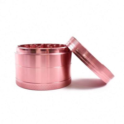 China Wholesale Zinc Alloy Rose Gold Smoking Pipe Metal Tobacco Grinder 4 Layer Smoke Grinder Herb Weed Grinders for sale