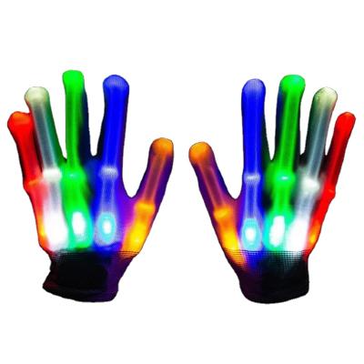 China Colorful Festival Decoration 2020 Kids Adults Halloween Decoration Led Magic Finger Lights Party Guantes Led Hand Luminous Cover for sale