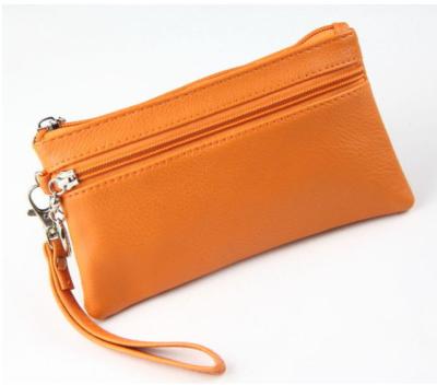 China Candy Color Anti-theft Woman Zippered Coin Wallet Mini Pu Purse With Handle Card Holders Phone Purse for sale