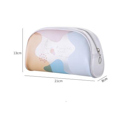 China Amazon New Arrival Printing Zipper Woman Cosmetic Bag PVC Large Capacity Waterproof Clear Makeup Bag for sale