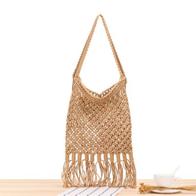 China Straw Woman Women's Casual Letter Shopping Beach Handbags Summer Hip-Hop Around Paper Straw Beach Shoulder Bag for sale