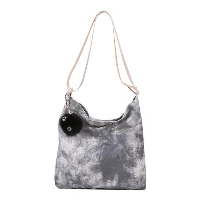 China High Quality Vintage Designer Large Capacity Tie Dye Canvas Handbags For Women Causal Shoulder Bag Tote Portable Handbags for sale