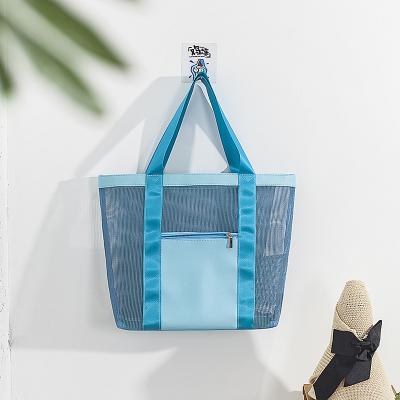 China Waterproof Foldable Beach Tote Bag Mesh Cloth Handbag Bags Portable Fashion Outdoor Travel Oxford for sale