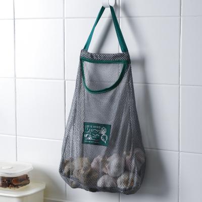 China Eco-friendly Portable Reusable Washable Large Capacity Vegetable Net Nylon Hanging Shopping Mesh Bag for sale