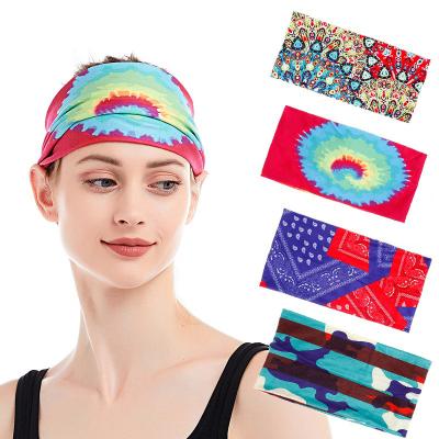 China High Elasticity Breathable Adjustable Sports Headband Sweat Elastic Printing New Fashion Waistband Sports Running Yoga Fitness Equipment for sale