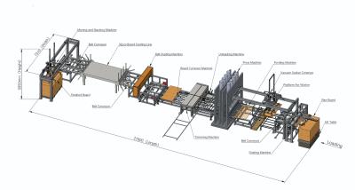 China Short Cycle Hot Press Machine For Plywood Board Production Line Floor Area 29m for sale