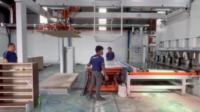 China Melamine Furniture Board Laminated MDF HDF PB Hot Press Laminating Machine 15KW for sale