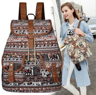 China Newest Fashion Lady Canvas Backpack Waterproof Outdoor Traveling Shoulder Bag for sale