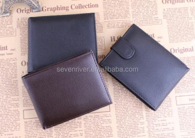 China Fashionable PU Leather Men's Leather Custom Wallet / Short Money Clip With Coin Pocket for sale