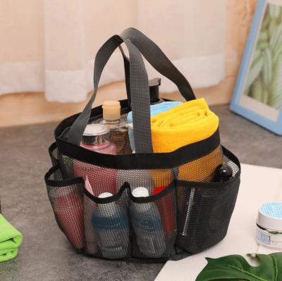 China Newest Design Sustainable Net Beach Bag Portable Travel Organizer Bag Transparent Wash Bag for sale