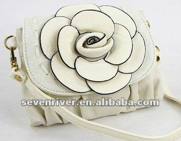 China Shoulder Bag Girl's / Lady's Beautiful Flower PU Handbags Soft Shoulder Bags for sale