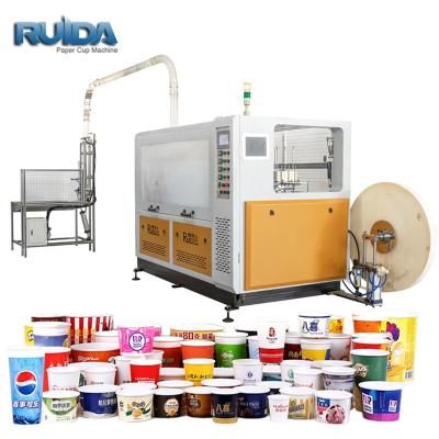 China Manufacturing Plant 6-28 oz Paper Cup Free Sample New Fully Automatic Ultrasonic High Speed Papercup Making Machine for sale