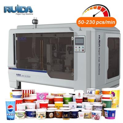 China Manufacturing Plant Ruida Brand 3-40 oz Paper Cup Making Machine And Paper Lunch Box Machine for sale