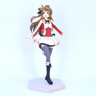 China Toy Factory Direct High Quality Cartoon Toy Figure Custom Dynamic Light Girl Model Cute Brown Hair Miniskirt Stuff Toys for sale