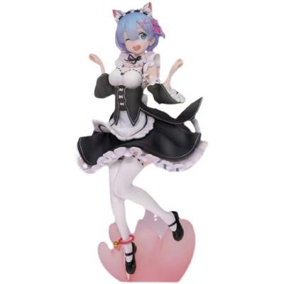 China Cartoon Toy Custom Ram Figure Re: Starting Life In A Different World Of Rem Yukata Action Number Zero With Employee Suit Girl Anime Toys for sale