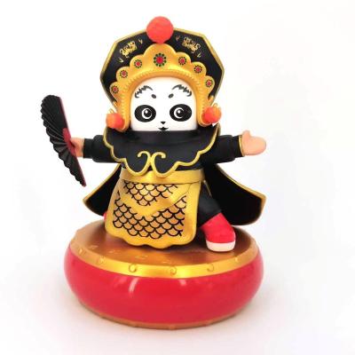 China Toy Cheap Factory Price Chinese Cartoon Panda Model With Peking Opera Changing Drum Shaped Face Custom Collectible Toy Figure for sale