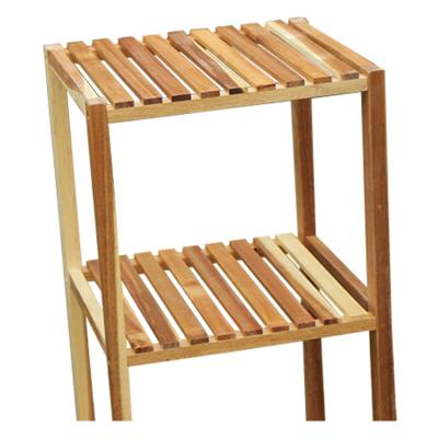 China Customizable Shelf Bathroom Plant Stand 3 Tier Storage Rack Bamboo Customizable Utility Shelving for sale