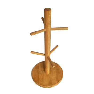 China High Quality Bamboo Organizer Rack Stand Viable Hot Selling Cup Tree Holder From Amazon for sale