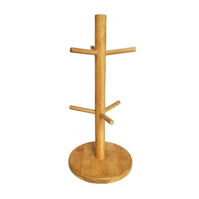 China Rongxing Bamboo Coffee Mug Cup Holder Eco-Friendly Sustainable Coffee Tea Drying Cup Hanger Holder for sale