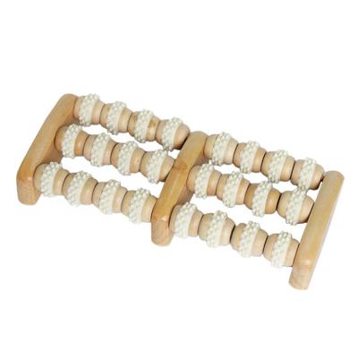 China Custom Logo Various Wooden Foot Massager Double Foot Foot Massager Roller for sale