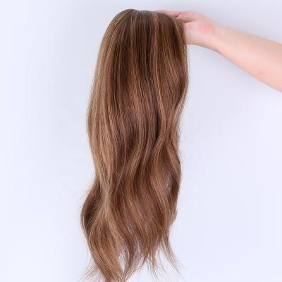 China Amazing End Full Coverage Hair Brown Balayage Virgin Human Hair 100% European Virgin Silk Hair Basic Full Wefted Topper for sale