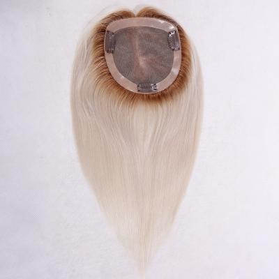 China 100% Virgin Human Hair Customizable PU Hairpiece Mono Low Cuticle Aligned Raw Virgin European Hair Topper for sale