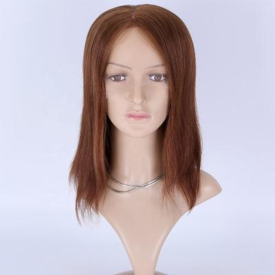 China New Arrival 5X5 12 Inches Silky Straight Jewish Wig European Virgin Hair Wigs Silky Straight Head 6# Inches for sale