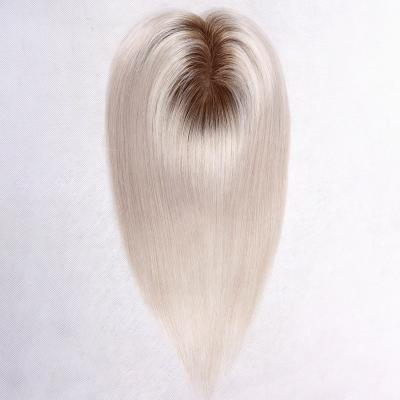 China Topper Hair Pieces Unprocessed European Women's Mono Hair Low Topper Virgin White Hair Highlight Topper Mono Low Topper for sale