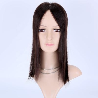 China Good Quality European Remy Human Hair Hairpiece For Woman Basic Silk PU Around Perimeter Hair Topper for sale