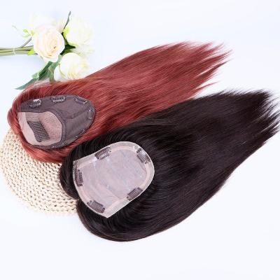 China Good Quality European Remy Human Hair Hairpiece For Woman Basic Silk PU Around Perimeter Hair Topper for sale