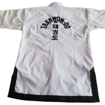 China High Quality Polyester/Cotton Black Belt ITF Taekwondo Uniforms for sale