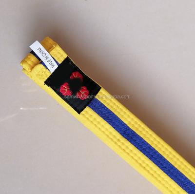 China Cotton / Poly MARTIAL ARTS COLOR BELT CUSTOMIZE Taekwondo Karate Belts with embroidery wkf approved for sale