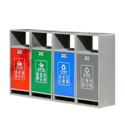 China Sustainable Outdoor Eco Friendly Metal Large Metal Garden Trash Cans Color Coded Waste Bins for sale