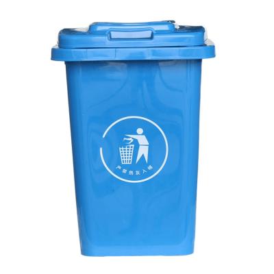 China Hot Selling Sustainable Large Blue Outdoor Plastic Garbage Bin Garden Trash Storage Waste Bins With Lids for sale