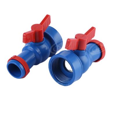 China General Plastic Ring 1.2inch 1-1/4 Round Ring Straight Through Valve With Pull Ball Valve Female Thread Farm Drip 32