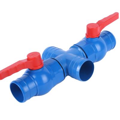 China China Agricultural Supply Irrigation Water Plastic Agriculture 4-Way Pipe Fitting With Two Valve For Irrigation 75mm*M75 for sale