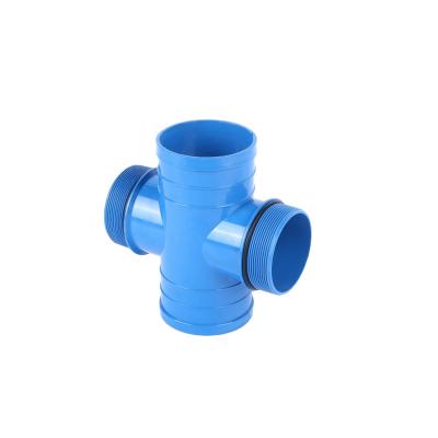 China Agricultural Irrigation Manufacturers Garden Plastic Quick Connector 4-Way Hose Fitting With Two Valve For Irrigation 100mm*M90 for sale