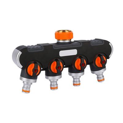 China Four Way Metal Garden Hose Diverter Tap Hose Connector Water Dispenser for sale