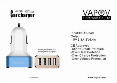 Chine 6.1A à haute production 4 intelligents mettent en communication le chargeur de voiture d'USB pour iphone6/Samsung/téléphone portable et comprimé androïdes à vendre