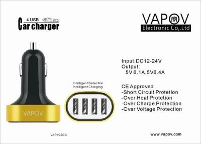 Chine Le CE a approuvé le chargeur de voiture d'USB de port de 6.1A Smart 4 pour iPhone6/Samsung/téléphone portable androïde /Tablet à vendre