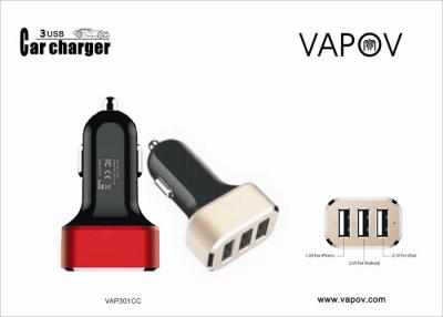 China 5.4A AL Alloy 3 Port  Intelligent  MIni  USB Car Charger for iPhone5 iPhone6 iPad Samsung Note3 for sale