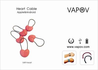 Cina Cavo creativo di USB del cuore per Apple/androide/telefono cellulare di Samsung in vendita